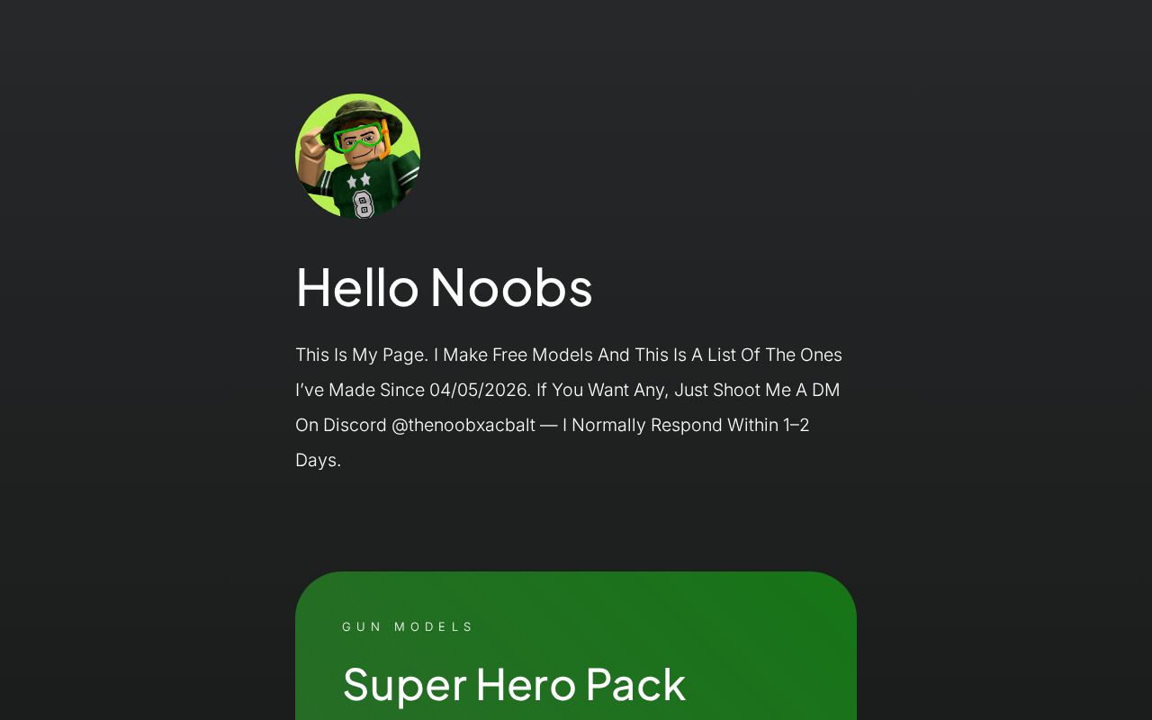 Carrd profile picture for @thenoob